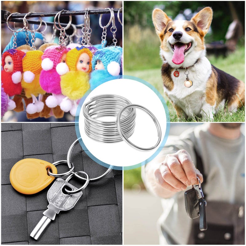 Paxcoo 100 Pack Keyrings, Split Key Rings Bulk for Keychain and Crafts (1 Inch) - Image 2